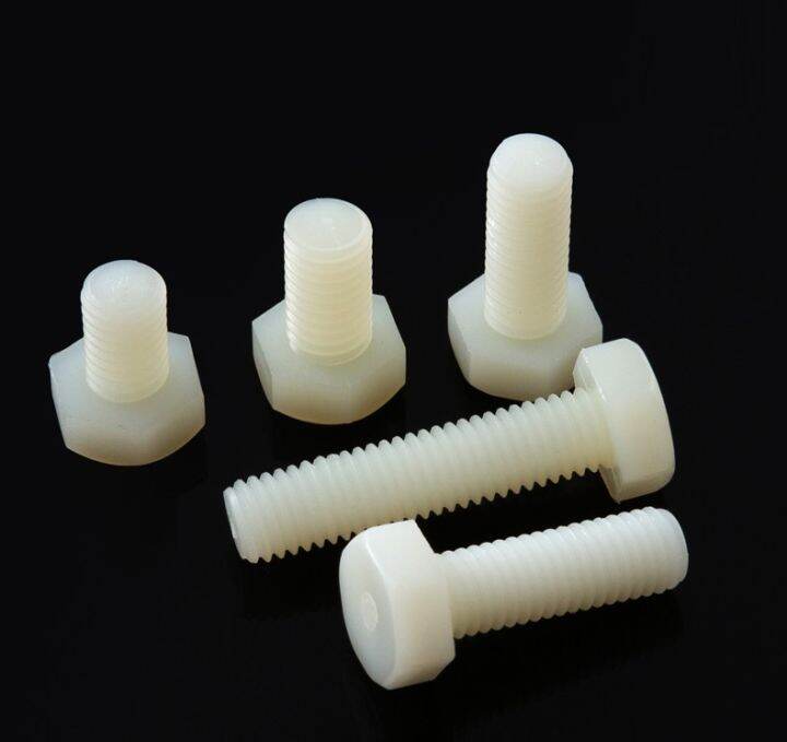 20/100Pcs White Nylon External Hex Head Screws Plastic Hexagon Bolts M3