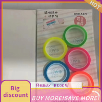 ?【Lowest price】Qearl สติกเกอร์5ม้วน5สีใสแถบดัชนีเรืองแสง5เมตรเครื่องเขียนกระดาษโน้ตสำหรับเด็กของขวัญโรงเรียนเครื่องใช้สำนักงาน