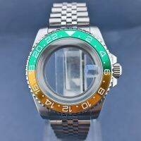 เคสนาฬิกา Gmt 40Mm 316l สแตนเลส10bar ใสกันน้ำ Nh35 Nh34การเคลื่อนไหวไพลินพอดีเคสกระจก