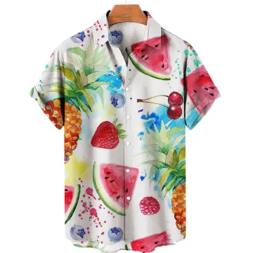 Strawberry for Men, Women, Fruit Shirt Summer Hawaiian Shirt