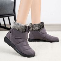 Womens Snow Boots Fur Warm Winter Boots Women Fashion Ankle Boots Ladies Round Toe Female Flats Shoes Waterproof Shoes Footwear