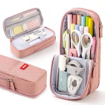 Standing Pencil Case Large Capacity Pen Bag, Multi-Layer Pen Pouch