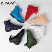 hot【DT】 2023 New Leather Sport Sneakers for 7Colors Soft Breathable Jazz Shoes Ballet Gym