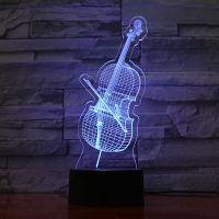 Nighdn 3D Cello Night Light Lamp Musical Instrument Violin Led Creative Home Gift Decoration Three-dimensional Illusion Ornament