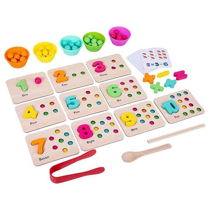 Shape sorter stacking puzzles blocks toys wood beads numbers counting