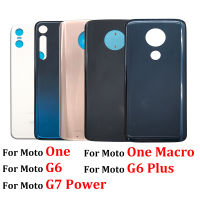 แบตเตอรี่ปกหลังฝาครอบกระจกเปลี่ยนสำหรับ Moto G10 X4หนึ่งG6บวกหนึ่งมาโครกับกาวกาว