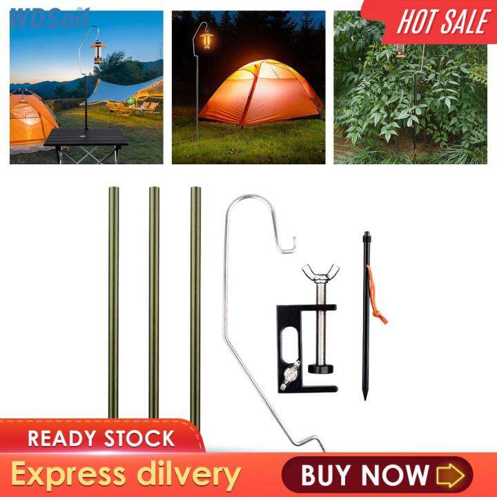 WDSoil Camping Lantern Stand Adjustable Lightweight Portable Folding Hanging Light Holder Pole