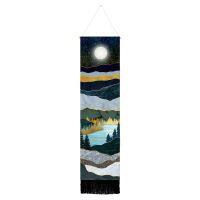 1Set Narrow Tapestry Wall Hanging Long Landscape Painting Nature Landscape Tapestry for Home Bedroom Vertical Tapestry