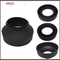 ANQII โลหะสำหรับตกแต่ง เมาเลนส์ฮู้ด สีดำสีดำ ที่บังแดด อุปกรณ์เสริมกล้อง ฝาครอบป้องกันแสงสะท้อน Canon สำหรับ Nikon สำหรับ Sony