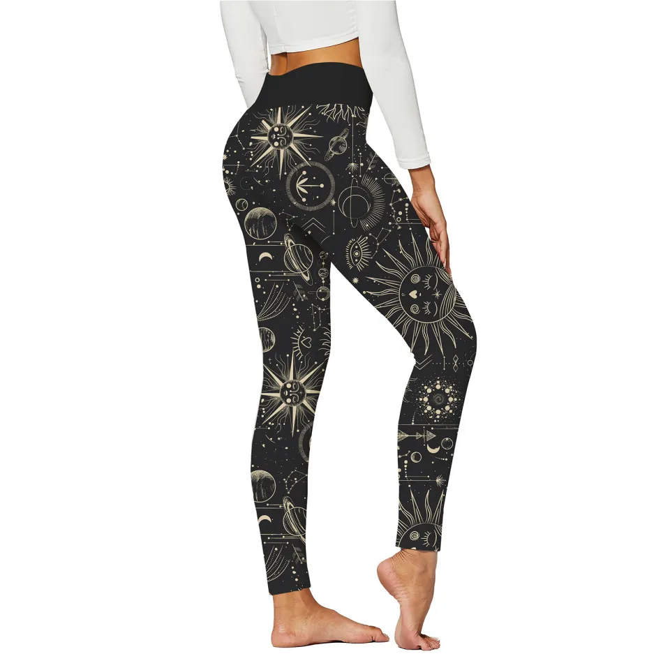 Women's Printed Leggings High Waist Workout Running Sports Tights