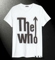 ใหม่ WHO CLASSIC โลโก้ Black Mens VINTAGE เสื้อยืด