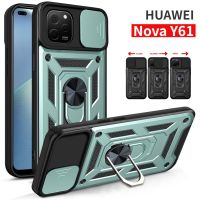 Y61 HUAWEI Nova 4กรัม2023เคสมือถือกันกระแทกกรอบแข็งตัวยึดแหวนหุ้มเกราะสำหรับ NovaY61 Y 61 Y70 Y90 NovaY70สไลด์ฝาหลังป้องกันเลนส์กล้อง