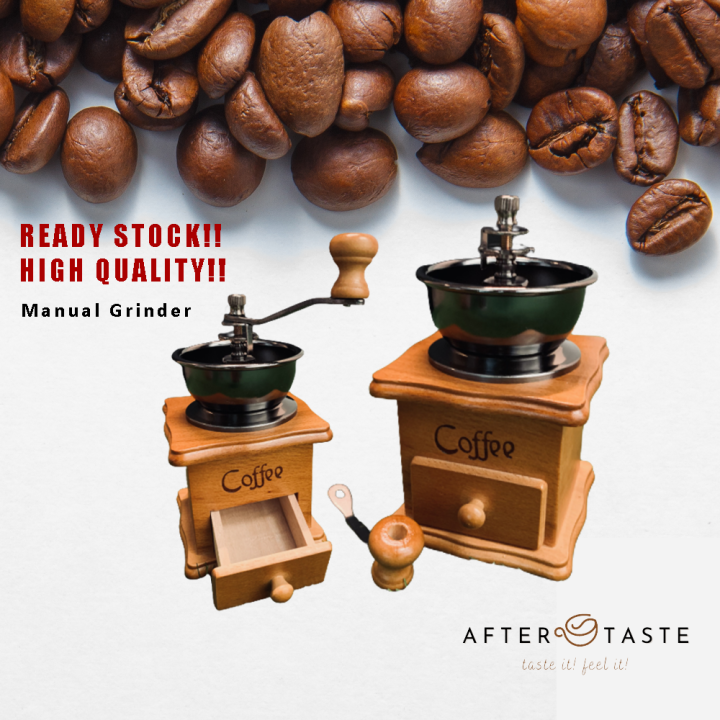 AFTERTASTE Wooden Manual Coffee Grinder Manual Hand Coffee Bean