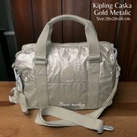 KIPLING SHOP ของแท้เบลเยี่ยม กระเป๋าสะพาย KIPLING CASKA Greaming Gold Matelic