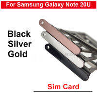 สีดำทองเงินสำหรับ Samsung Galaxy หมายเหตุ 20 Ultra Note20U เดี่ยว Dual SIM ถาดใส่การ์ดซ็อกเก็ตสล็อตซ่อมอะไหล่-WJJEE SHOP