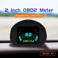 A2รถ Head-Up จอแสดงผล Multi-Functional Obd2ขับรถ Lcd นาฬิกาจับเวลาสมาร์ท Gadgets รถ Hud Digital Gauges【fast】