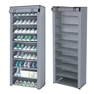 10 Layers Non-Woven Fabrics Large Capacity Shoe Rack Gray - Grey