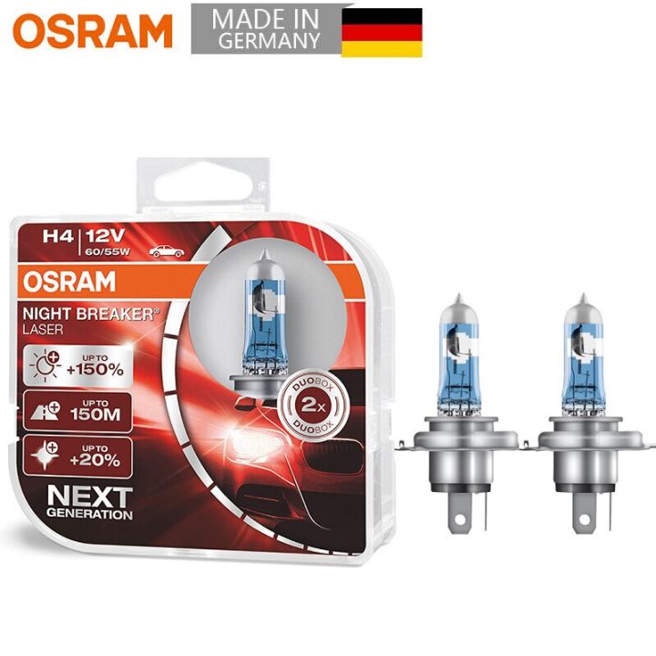OSRAM Night Breaker H4 9003 Car Headlight Auto High Low Beam Laser Next  Generation 12V 60/55W 3700K 2PCS