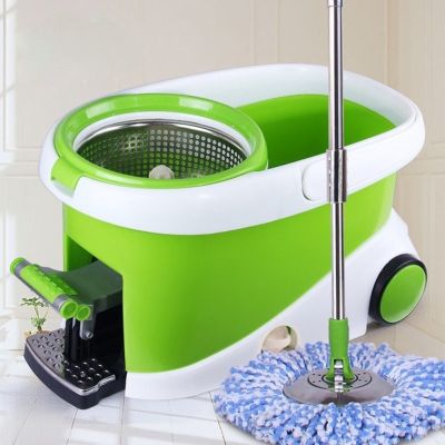 【CW】 1pcs Mop Rotating Cotton Spin 360° Floor Round Squeeze Microfiber Rag Cleaning Tools