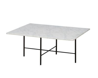 Modernform โต๊ะกลาง รุ่น ADEN ขาเหล็กกลมสีดำ TOPหินอ่อนสีขาว (S90*70*H40) **จัดส่งเฉพาะในเขต กทม.และปริมณฑล เท่านั้น**