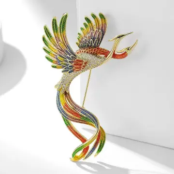 Crystal Enamel Phoenix Bird Brooches Animal Pin For Women Men Brooch Pin  Gifts