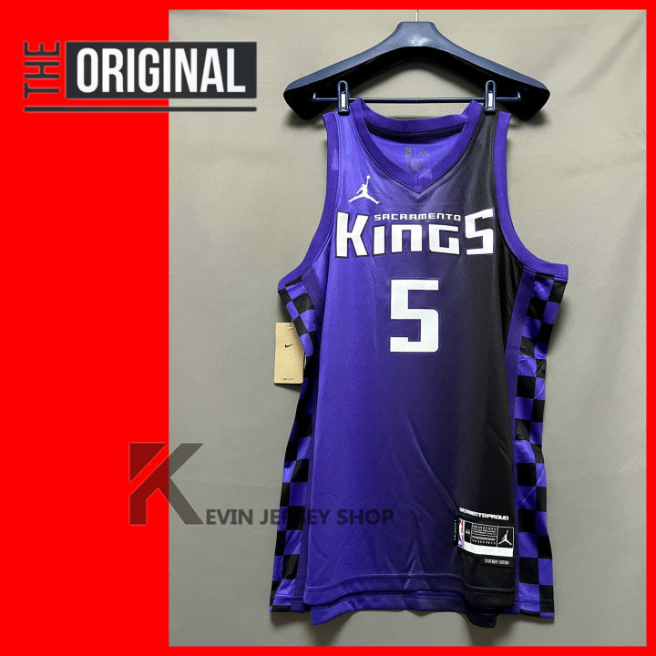 New Original Sacramento Kings #5 De'Aaron Fox Jersey City Edition Swingman  Heat-pressed