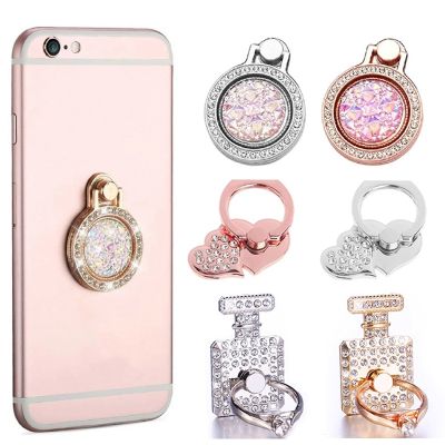 Luxury Diamond Shiny Gemstones Metal Mobile Phone Ring Bracket Universal Phone Holder Rotatable Ring Bracket for iPhone Samsung