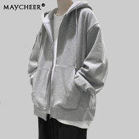 MAYCHEER เสื้อฮู้ด บุรุษและสตรี 2022 เสื้อสเวตเตอร์ที่เป็นของแข็ง ญี่ปุ่น สตรีทแวร์ ฮิปฮอปสบายๆ ขนาดใหญ่ เสื้อฮู้ด