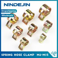 NINDEJIN 20Pcs ท่อสปริง Clamp การใช้ท่อท่อน้ำ Clamp ซิลิโคนสายสุญญากาศท่อ M6-M15ชุบสังกะสี Thicken คลิปหนีบ