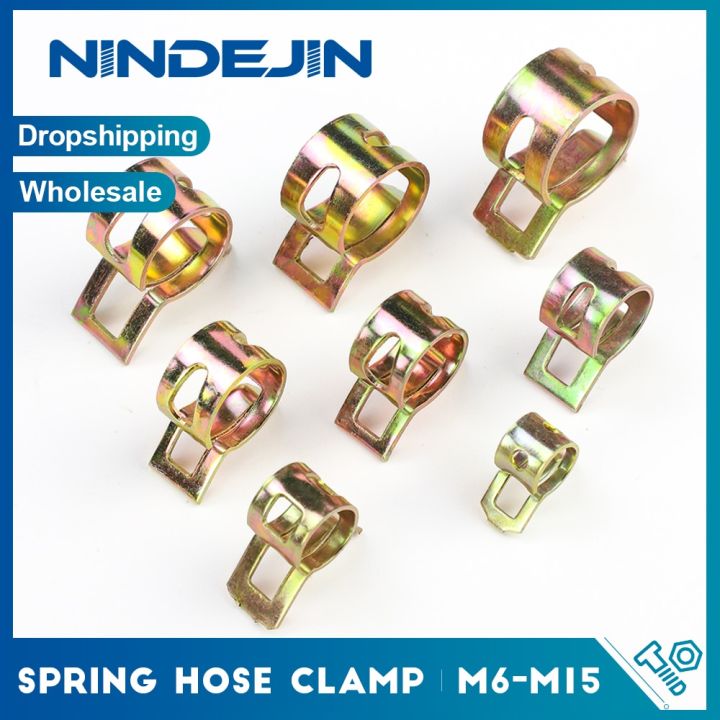 nindejin-20pcs-ท่อสปริง-clamp-การใช้ท่อท่อน้ำ-clamp-ซิลิโคนสายสุญญากาศท่อ-m6-m15ชุบสังกะสี-thicken-คลิปหนีบ