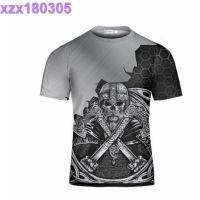 Custom Name Viking Dad T-Shirt 3D, Viking Skull Warrior Shirt, Men’s Vikings Shirt, Viking Gift for Father