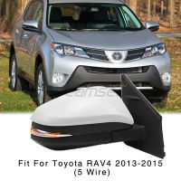 กระจกปีกมองหลังด้านข้างผู้โดยสารสำหรับ Toyota RAV4 XA40 2014 2015 2013เสาตกแต่งภายนอกรถโคมไฟ LED สัญญาณเลี้ยว5สาย