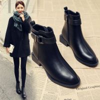 พร้อมส่งรองเท้าบูท รองเท้าบู๊ทหนังหุ้มข้อ สูง 3 cm ซิปข้าง(Chelsea Boots)Missa