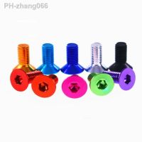 10pcs Aluminum Flat Screws M4 M5 M6 Flat Hex Socket Countersunk head Screws Bolts Anodized Color