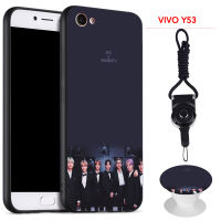 BTS เคสโทรศัพท์สำหรับ VIVO Y53/1606ซิลิคอนนุ่มกรณีที่มีรูปแบบเดียวกันแหวนและเชือก