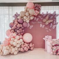 【LZ】۞  Macaron Butterfly Balloon Garland Arch Kit Cadeia de Balão de Látex Birthday Party Decor Kids Baby Shower Girl Wedding Party Supplies