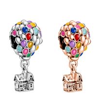 Fit Pandora Disney Pixar Up House Balloons Charms For Jewelry Making Women Bracelet Accessories Girls Bangles Castle Pendant