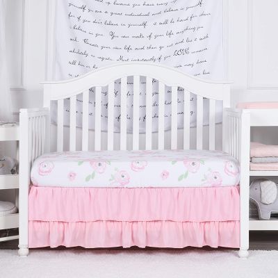 Children Baby Crib Bed Skirt Two Layers Rufflled Bed Skirt Baby Bed Cover with Tassel Couvre Lit Home Bedding Bedsheet Bedspread