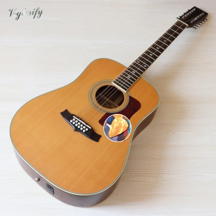 Full Solid Wood 48Mm Upper Nut 41 Inch 12 Strings Acoustic Guitar Full