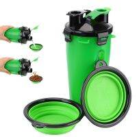 Doggy Food Container Portable 2 in 1 Collapsible Bottle Pet Water Dispenser Folding Drinking Bowls Dog Cat Water Bottle