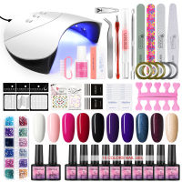 COSCELIA Gel Polish Set With Drill Manicure Machine Semi-Permanent Varnish Nail Kit Dryer Lamp Nail Tools Sets All For Manicure