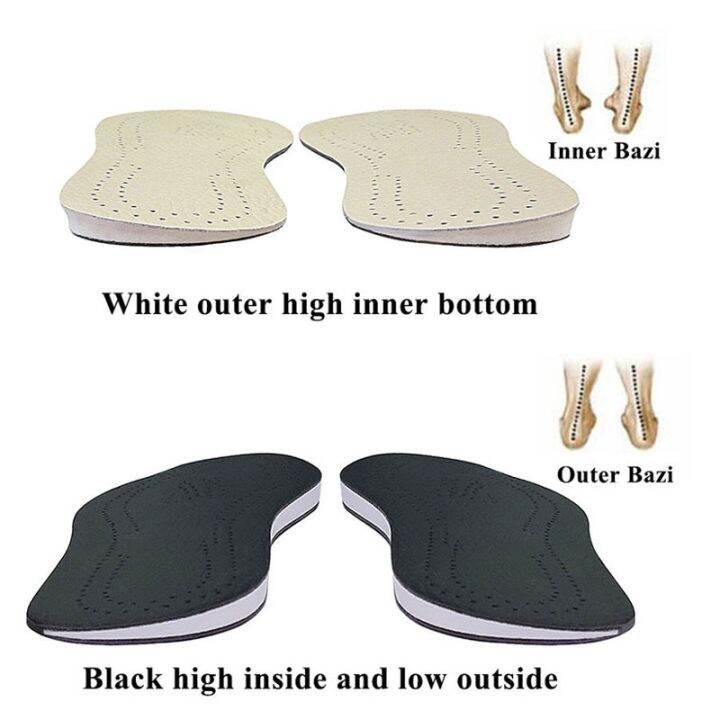 Leather O/X Leg Orthopedic Insoles Correction Shoe Inserts Men Foot Knock Knee Pain Bow Legs