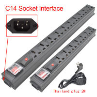 C14 port ขั้วต่อไฟฟ้า ปลั๊กไฟ 2-22  รางปลั๊กไฟ  ช่อง แบบมีสวิชต์ ไฟฟ้าลัดวงจรและกระแสไฟเกิน ซ็อกเก็ต มัลติฟังก์ชัน มีช่องปลั๊กไฟ (16A 4000watt) ปลั๊กสามตา 2m