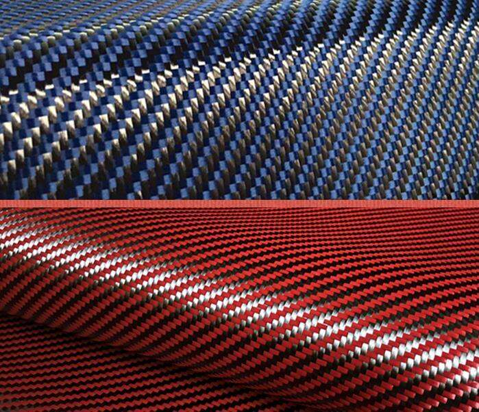 [Grade A]3K 200gsm 2x2 Twill Weave1100D Red Yellow Blue Orange Kevlar ...