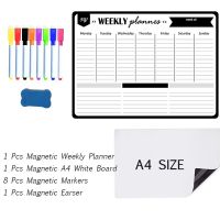 Weekly Monthly Planner Calendar Magnetic Whiteboard Dry Erase Stickers for Wall Fridge Memo Message Drawing Magnetic Markers Pen