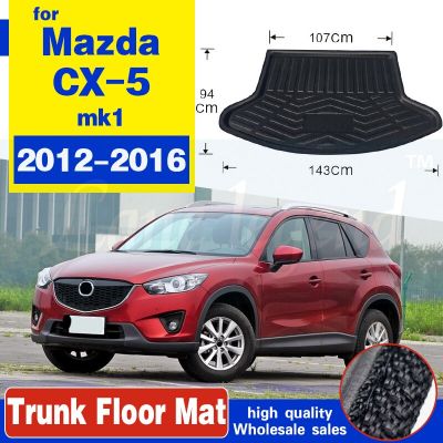 CX5สำหรับ CX-5 Mazda 2012 2013 2014 2015แผ่นรองกระโปรงหลังรถหลังผ้ายางปูท้ายรถพรมสำหรับรถยนต์พื้นรถบรรทุกอุปกรณ์เสริมรถยนต์อุปกรณ์ปกป้องป้องกัน