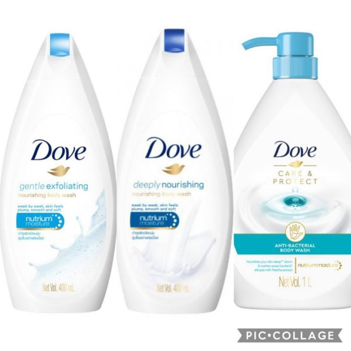 Dove Antibacterial Body Wash Care & Protect 1000ML Gentle Exfoliating ...