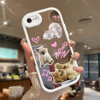 เคสสำหรับ Iphone 7ลายแมวน่ารัก7 8พลัส/8 +/7 + 2023โทรศัพท์กันกระแทกพื้นผิวกระจกฝาหลังลวดลายใหม่ฝาครอบป้องกันกล้องคลุมทั้งหมดปลอกซิลิโคน