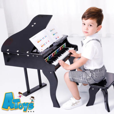 Atoys 🎶 พร้อมส่ง เปียโนไม้+เก้าอี้ 30 key ของเล่นเด็ก เล่นได้จริง 🎼🎵 แบรนด์ Onshine 🎹 TNWX-0293N