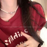 ต้นฉบับ Vivienne Western Empress Dowager Keep by the owner European and American light luxury niche design sweater chain lisa same style Saturn pearl necklace female